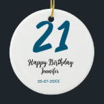 Décoration En Céramique 21 ans audacieux lettre bleue simple minimum<br><div class="desc">conception modifiable</div>