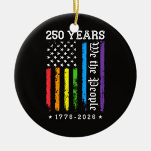 Décoration En Céramique 250 Ans de Drapeau de Fierté LGBT Américain 250e A