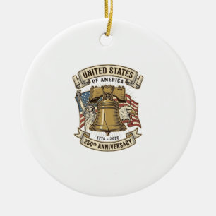 Décoration En Céramique 250e anniversaire des États-Unis Vecteur patriotiq