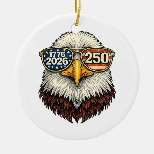 Décoration En Céramique 250e anniversaire États-Unis 1776-2026 Aigle améri (Devant)