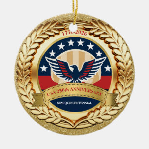 Décoration En Céramique 250e anniversaire USA patriotique   1776–2026