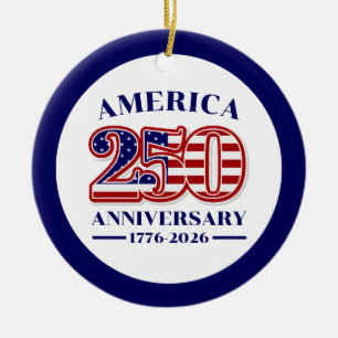 Décoration En Céramique 250e anniversaire USA patriotique   1776–2026