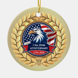 Décoration En Céramique 250e anniversaire USA patriotique 1776–2026