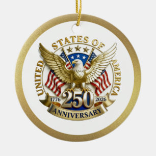 Décoration En Céramique 250e anniversaire USA patriotique   1776–2026