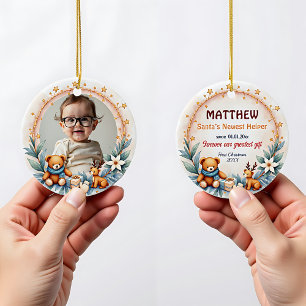 Décoration En Céramique 2 faces Le Nouveau Petit Aide de Père Noël