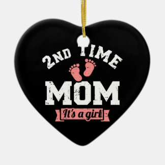 Décoration En Céramique 2ème maman de 2 fois c'est une fille