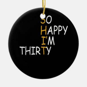 Décoration En Céramique 30e Anniversaire 1992 30 Ans Si Heureux Je Suis Tr