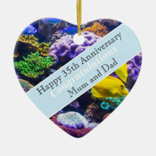 Décoration En Céramique 35e anniversaire du Mariage Coral