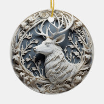 3D Effect Reindeer Ornament | Custom Name