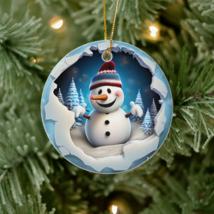 Décoration En Céramique 3d Snowman