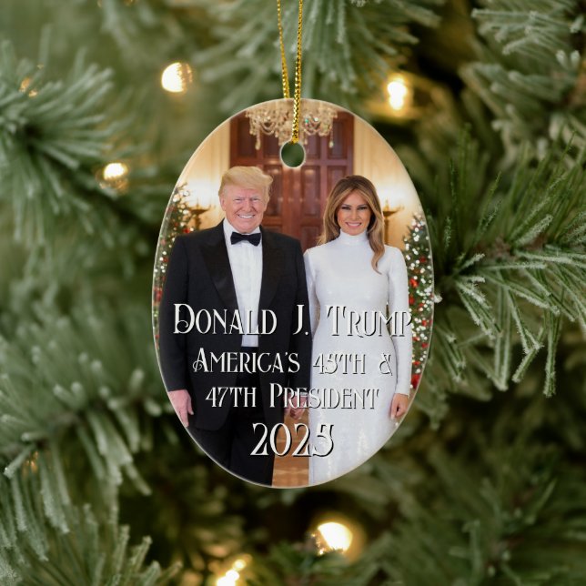 Décoration En Céramique 47ème Président Donald Trump Melania 2024 Noël (Arbre)