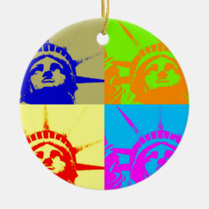 Décoration En Céramique 4 Couleur Pop Art Lady Liberty