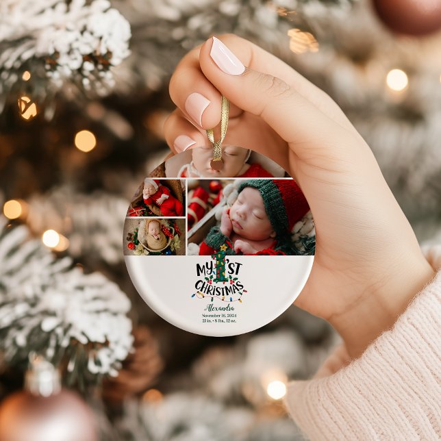 Décoration En Céramique 4 Photo Christmas Tree Lights First Christmas (Créateur téléchargé)