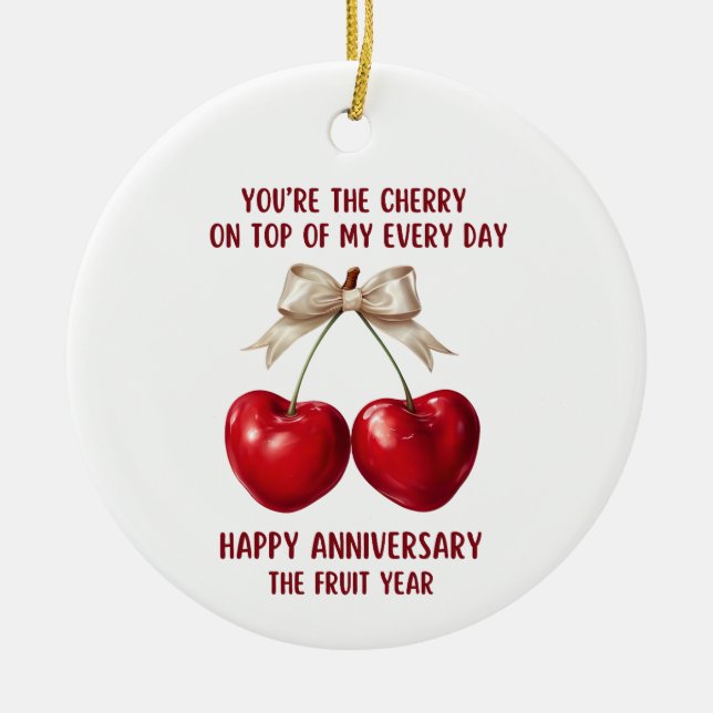 Décoration En Céramique 4th Anniversary Card, Fruit Anniversary Ornament (Devant)