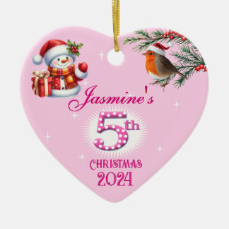Décoration En Céramique 5e Noël Personnalisé Gardien du coeur de la fille