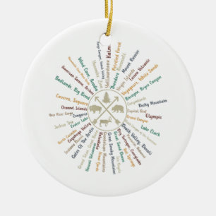 Décoration En Céramique 63 Carte des parcs nationaux Cadeaux US Park Campi