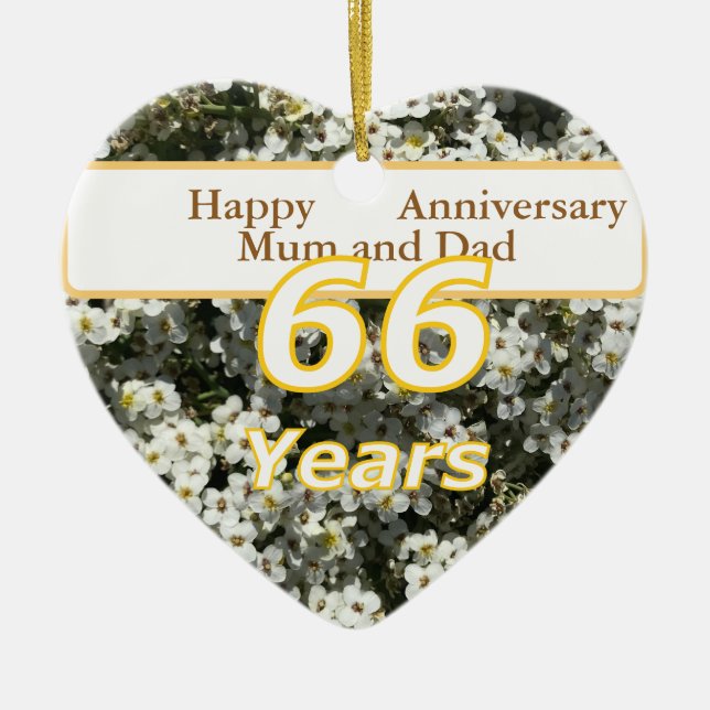 Décoration En Céramique 66e anniversaire modifiable (Devant)