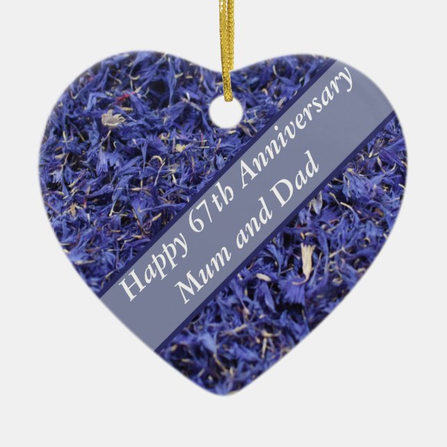 Décoration En Céramique 67e anniversaire modifiable (Devant)