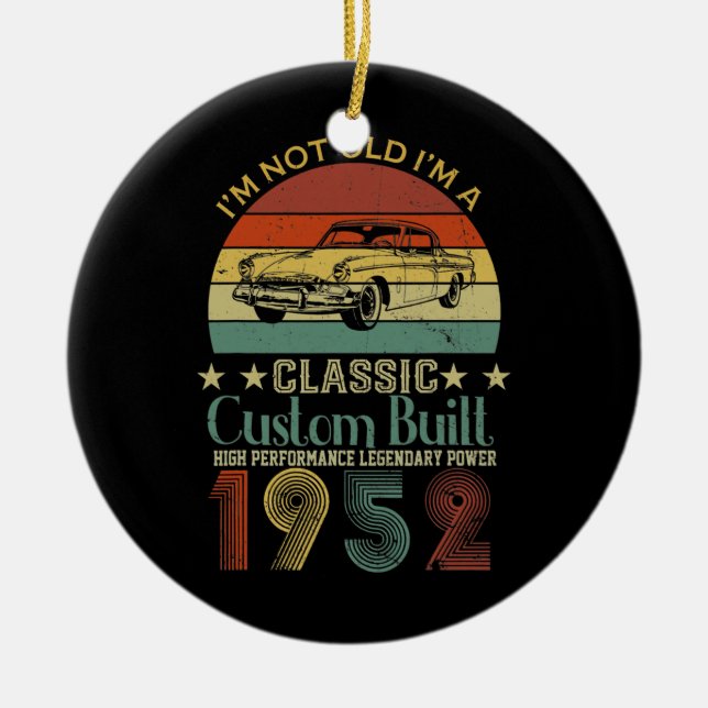 Décoration En Céramique 70e anniversaire Cadeaux pour hommes papa Retro Vi (Devant)