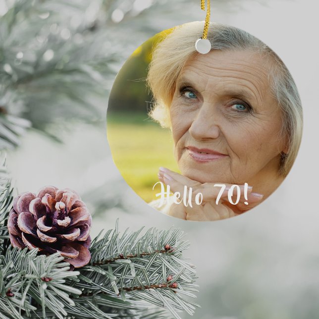 Décoration En Céramique 70e anniversaire photo bonjour 70 (Créateur téléchargé)