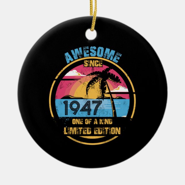 Décoration En Céramique 75 Year Old Awesome Since 1947 75th Birthday (Devant)