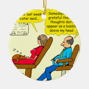 Décoration En Céramique 892 Caricature de thérapeute de bulle de pensée pr