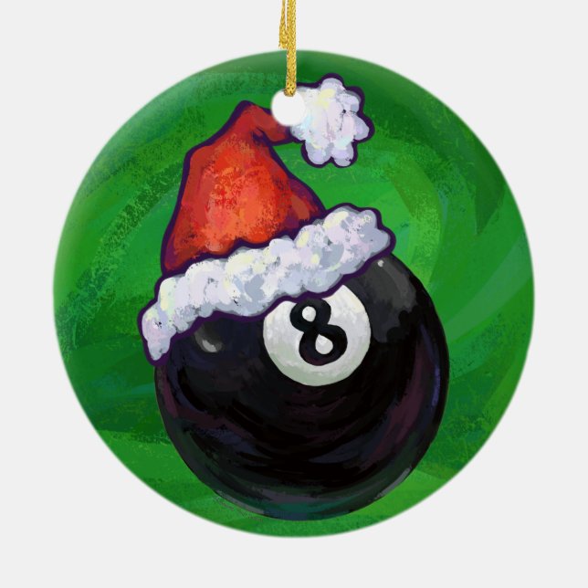 Décoration En Céramique 8 Ball Noël Vert (Dos)