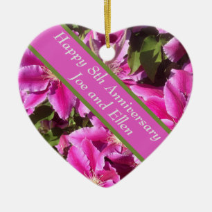 Décoration En Céramique 8e anniversaire, clématite