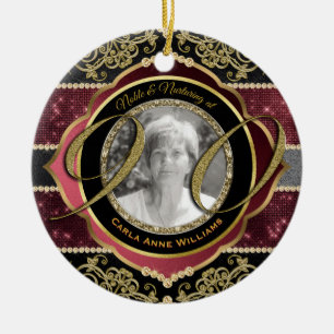 Décoration En Céramique 90ème Ninetieth Gold Ruby Diamonds Cadre photo