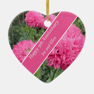 Décoration En Céramique 9e anniversaire du Mariage, Poppy