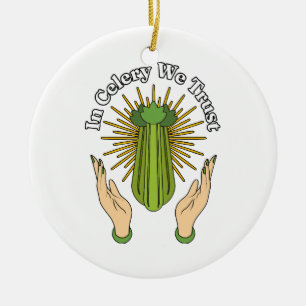 Décoration En Céramique À Celery We Trust - Celery Juice Lover Funny Cele