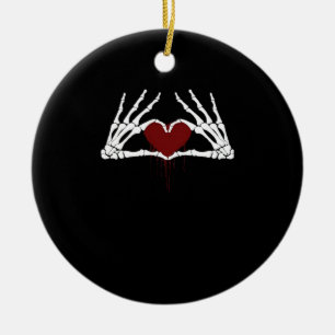 Décoration En Céramique À la mort - Squelette Mains de coeur