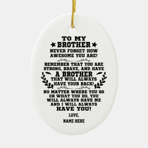 Décoration En Céramique À Mon Frère cadeau De Frère avec Nom personnalisé