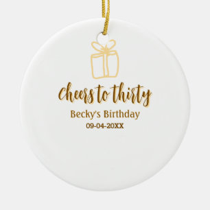 Décoration En Céramique À trente ans, un cadeau pastel jaune marron pour s