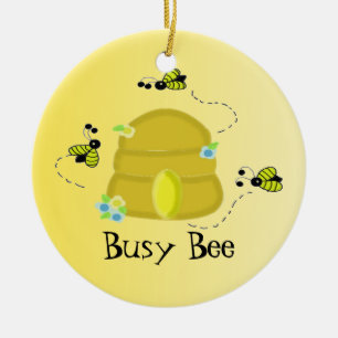 Décoration En Céramique Abeilles affairées avec ruche