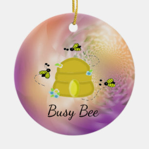 Décoration En Céramique Abeilles affairées multicolores fantaisistes