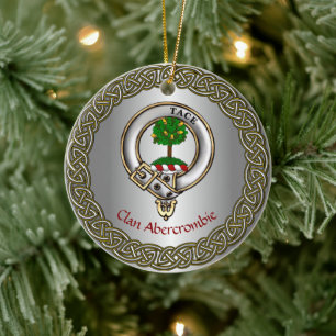 Décoration En Céramique Abercrombie Clan Badge/Tartan Chardon Personnalisé