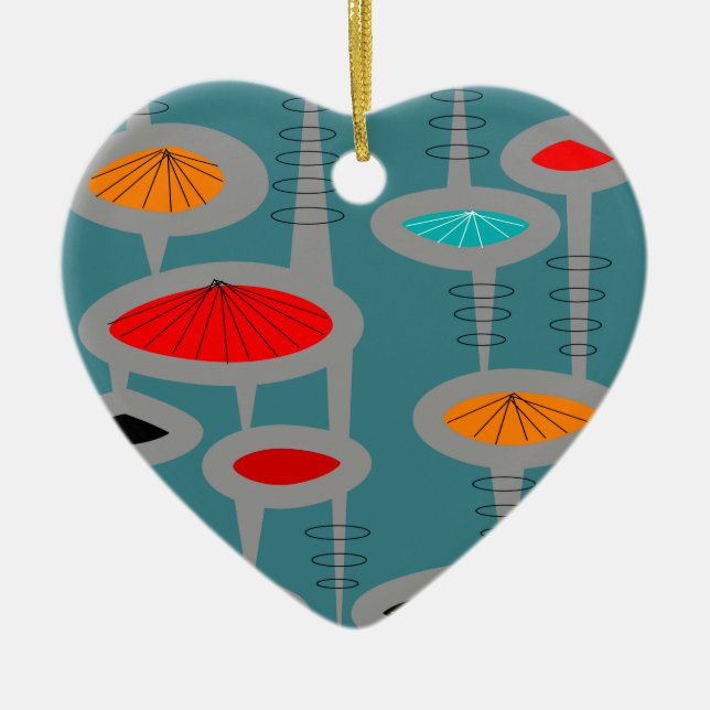 Décoration En Céramique Abstrait inspiré du milieu du siècle atomique (Devant)