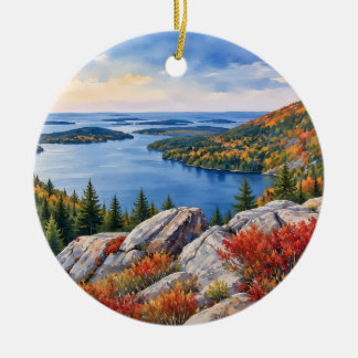 Décoration En Céramique Acadia National Park Maine Aquarelle