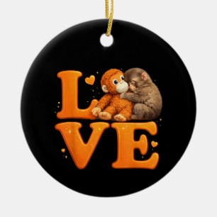 Décoration En Céramique Accroche-Toi Singe Mignon Bébé Macaque 