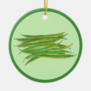 Décoration En Céramique Accueil Haricots verts cultivés Légumes Canalisés