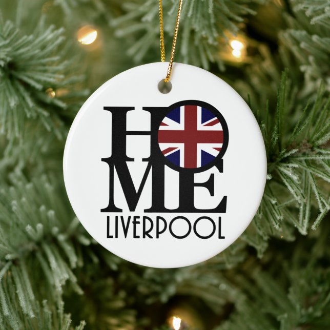 Décoration En Céramique ACCUEIL Liverpool (Drapeau UK) (Arbre)