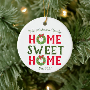 Décoration En Céramique Accueil Sweet Accueil Fête de Noël Wreath Orname