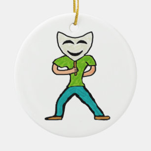 Décoration En Céramique Acteur agissant avec masque