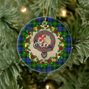 Décoration En Céramique Adam Clan Badge & Tartan Noël personnalisé