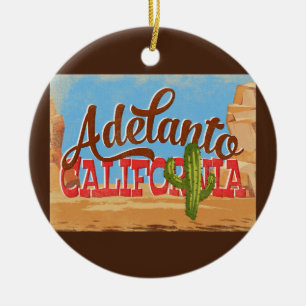 Décoration En Céramique Adelanto California Cartoon Desert Retro Travel
