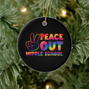 Décoration En Céramique Adieu collège Tie Dye Dernier jour d'école