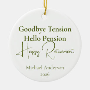 Décoration En Céramique Adieu Tension Bonjour Pension Cadeau de Retraite