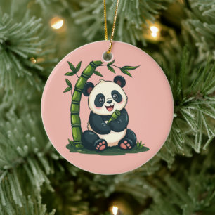 Décoration En Céramique Adorable Panda Accrocher Bamboo Cute Cartoon Art