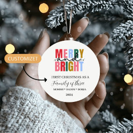 Décoration En Céramique Adorno navideño de familia de tres